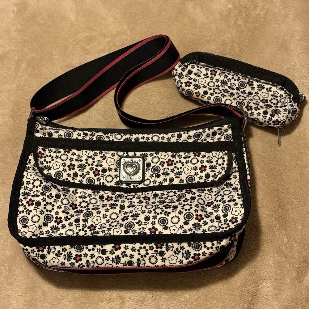 Brighton Day Tripper Cross Body Expandable Flowers With Matching Cosmetic Case